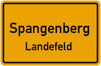 Ortsschild Spangenberg Landefeld
