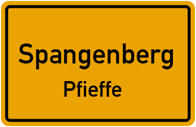 Ortsschild Spangenberg Pfieffe