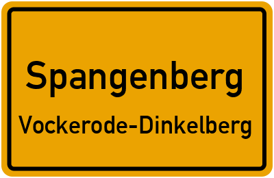 Ortsschild Spangenberg Vockerode-Dinkelberg