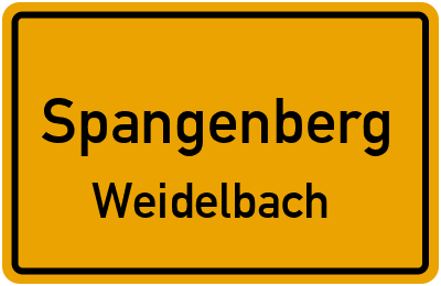 Ortsschild Spangenberg Weidelbach