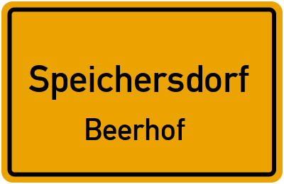 Ortsschild Speichersdorf Beerhof