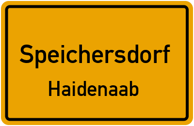 Ortsschild Speichersdorf Haidenaab