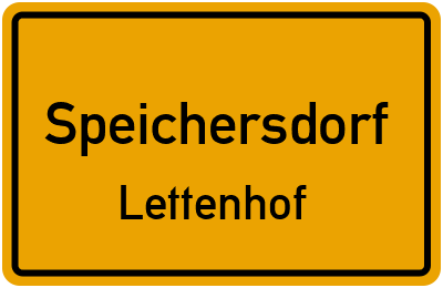 Ortsschild Speichersdorf Lettenhof