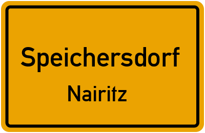 Ortsschild Speichersdorf Nairitz