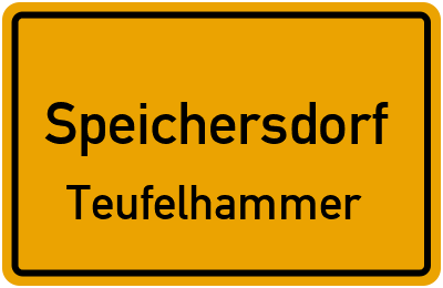 Ortsschild Speichersdorf Teufelhammer