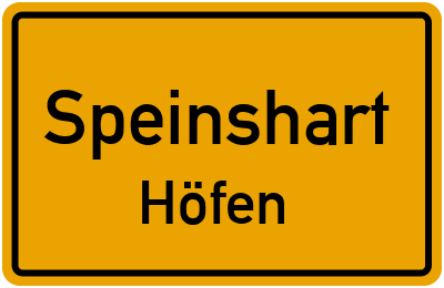 Straßenverzeichnis Speinshart Höfen
