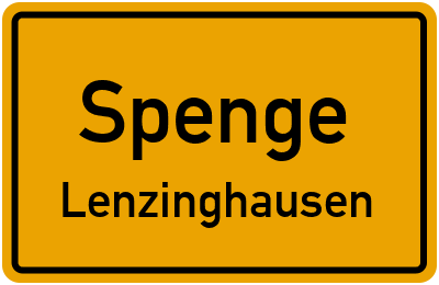 Ortsschild Spenge Lenzinghausen