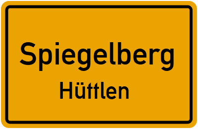 Straßenverzeichnis Spiegelberg Hüttlen