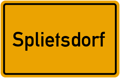 Ortsschild von Splietsdorf in Mecklenburg-Vorpommern