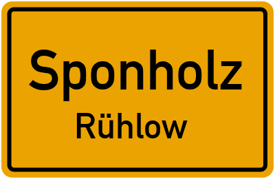 Straßenverzeichnis Sponholz Rühlow