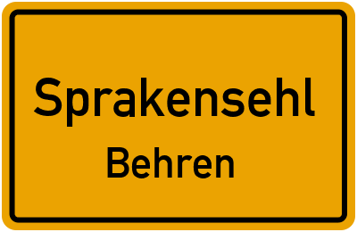 Straßenverzeichnis Sprakensehl Behren