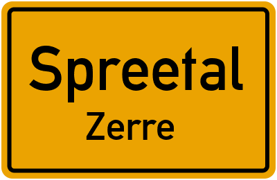 Straßenverzeichnis Spreetal Zerre