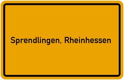 Ortsschild von Gemeinde Sprendlingen, Rheinhessen in Rheinland-Pfalz
