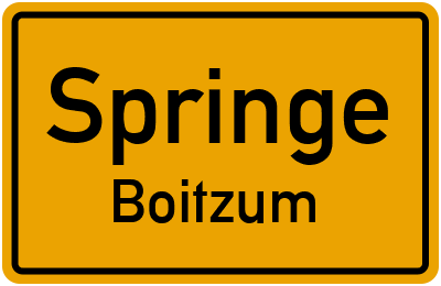 Ortsschild Springe Boitzum