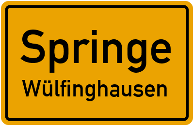 Ortsschild Springe Wülfinghausen