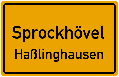 Ortsschild Sprockhövel Haßlinghausen