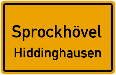 Ortsschild Sprockhövel Hiddinghausen