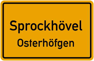 Straßenverzeichnis Sprockhövel Osterhöfgen