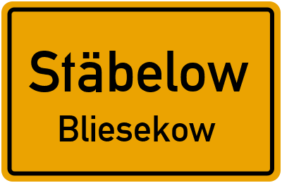 Straßenverzeichnis Stäbelow Bliesekow