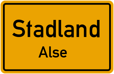 Ortsschild Stadland Alse