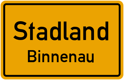 Ortsschild Stadland Binnenau