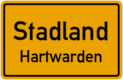 Ortsschild Stadland Hartwarden
