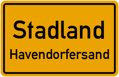 Ortsschild Stadland Havendorfersand
