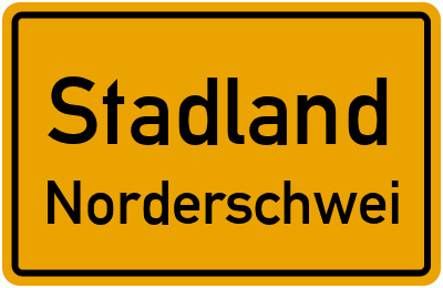 Ortsschild Stadland Norderschwei