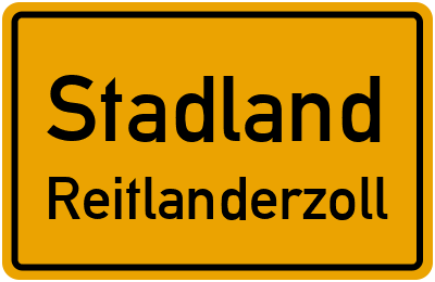 Ortsschild Stadland Reitlanderzoll