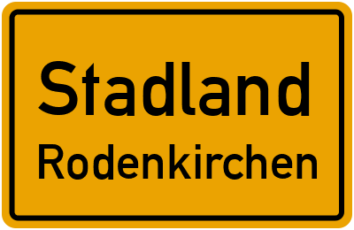 Ortsschild Stadland Rodenkirchen