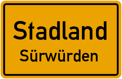 Straßenverzeichnis Stadland Sürwürden