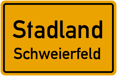 Ortsschild Stadland Schweierfeld