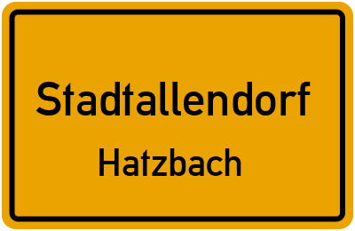 Ortsschild Stadtallendorf Hatzbach