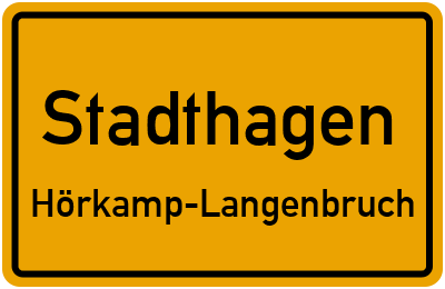 Ortsschild Stadthagen Hörkamp-Langenbruch