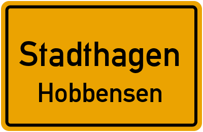 Ortsschild Stadthagen Hobbensen