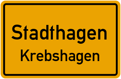 Ortsschild Stadthagen Krebshagen