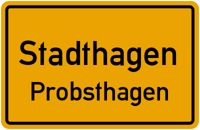 Ortsschild Stadthagen Probsthagen