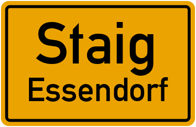 Ortsschild Staig Essendorf