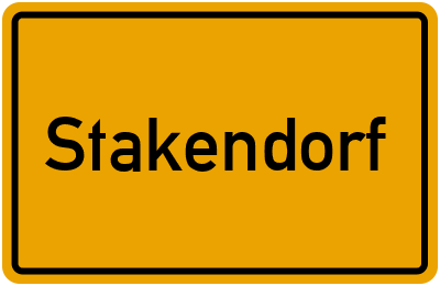 Ortsschild von Gemeinde Stakendorf in Schleswig-Holstein