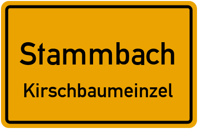 Ortsschild Stammbach Kirschbaumeinzel