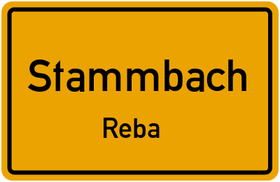 Ortsschild Stammbach Reba