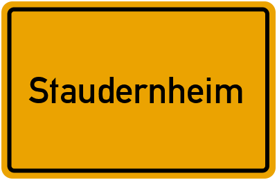 Ortsschild von Gemeinde Staudernheim in Rheinland-Pfalz