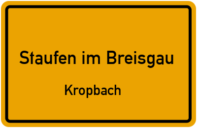 Straßenverzeichnis Staufen im Breisgau Kropbach