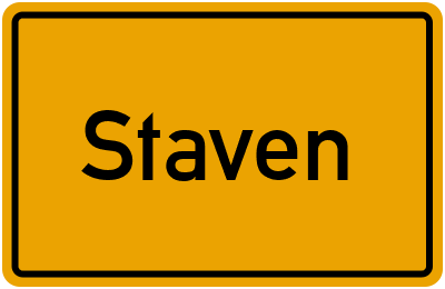 Ortsschild von Staven in Mecklenburg-Vorpommern