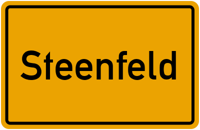 Ortsschild von Gemeinde Steenfeld in Schleswig-Holstein