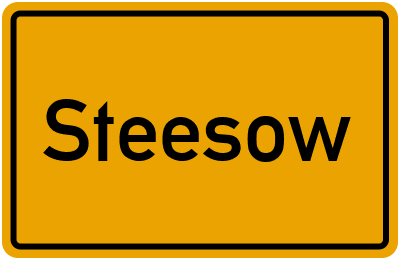 Ortsschild von Steesow in Mecklenburg-Vorpommern