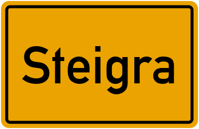 Ortsschild von Gemeinde Steigra in Sachsen-Anhalt