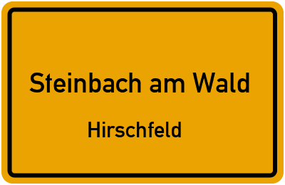 Straßenverzeichnis Steinbach am Wald Hirschfeld