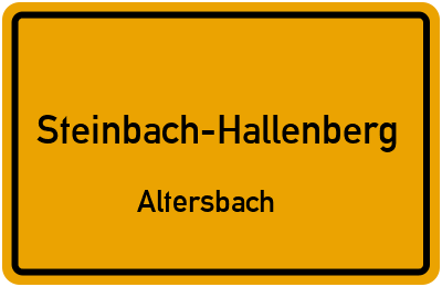 Ortsschild Steinbach-Hallenberg Altersbach