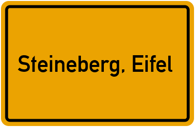 Ortsschild von Gemeinde Steineberg, Eifel in Rheinland-Pfalz